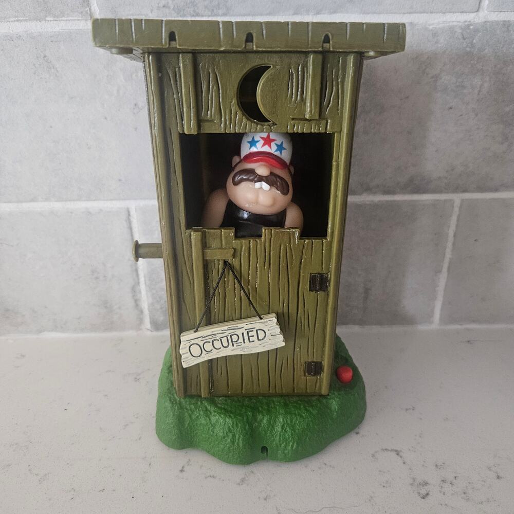 Gemmy Redneck Outhouse Talking Vibrating Bobble Toilet Humor Occupied Gag Gift